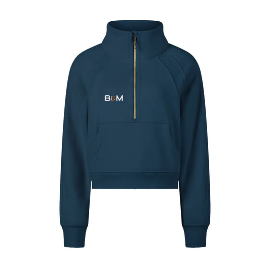 Varsity Letter Zip Sweatshirt – Cropped Track Jacket with High Neck - B&M