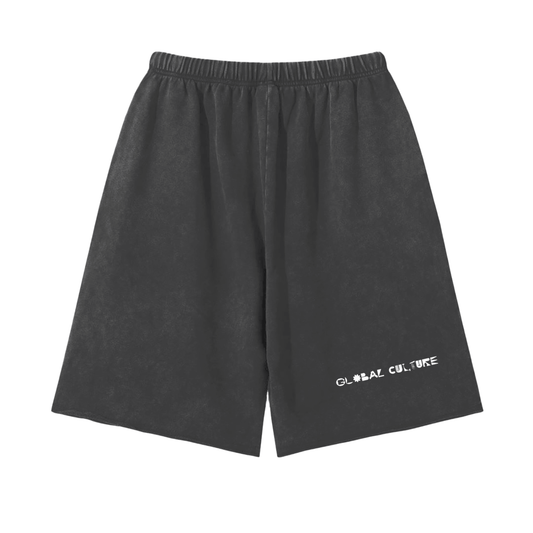 Snow Washed Raw Hem Shorts