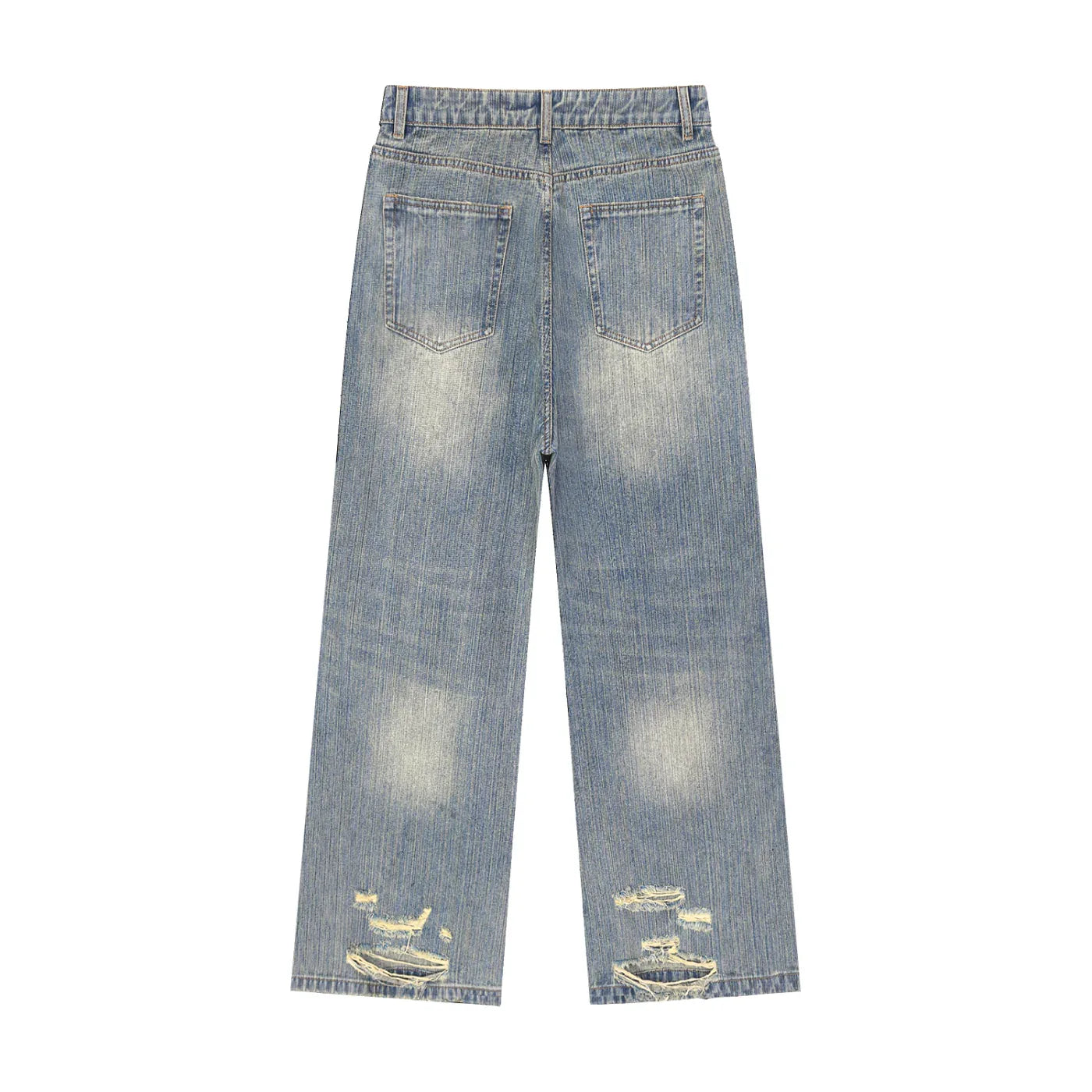 Vintage Wash Distressed Denim Jeans - B&M