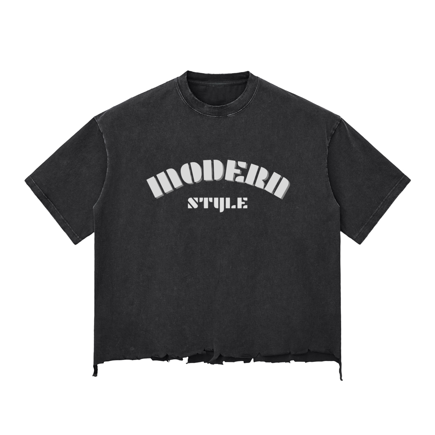 Snow Wash Raw-Hem Boxy T-shirt
