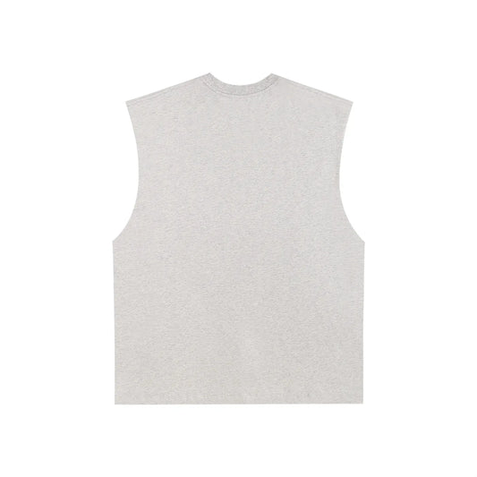 Raw Edge Cotton Tank Top - B&M