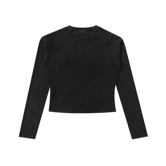 Black love Crop Top Long Sleeve