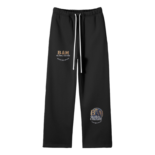 Streetwear Unisex Solid Color Fleece Straight Leg Pants