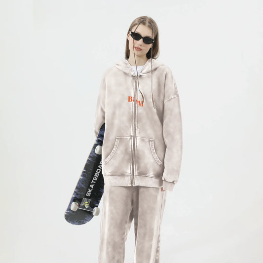 Luxury Unisex Vintage Zip Hoodie – Premium Streetwear Essential - B&M