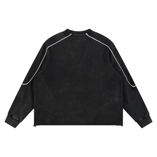 Vintage-Style Raw-Hem Sweatshirt