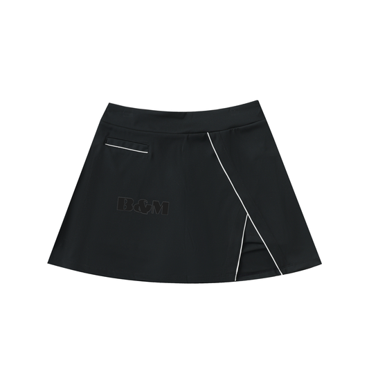 High-Waist Pocketed A-Line Skirt