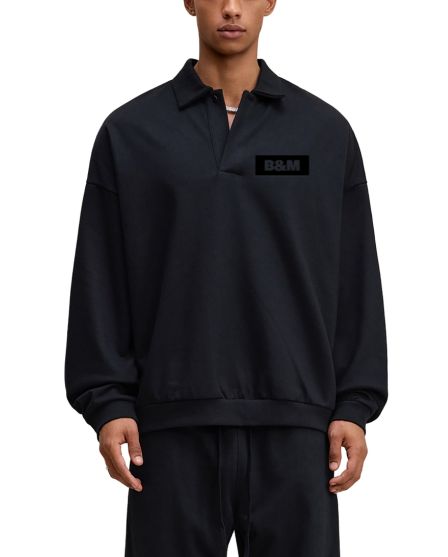 Men's Heavyweight Fleece Drop-Shoulder Polo