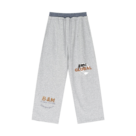 Plaid Contrast Waist Pants