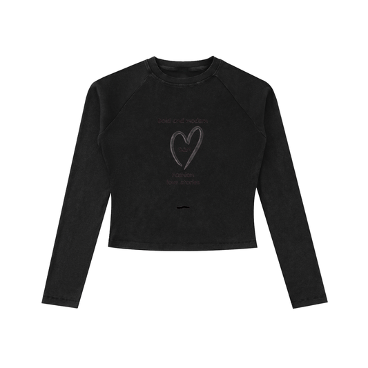 Black love Crop Top Long Sleeve