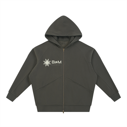 Unisex Casual Loose Zip-Up Hoodie – Everyday Street Style Sweatshirt for Fall & Winter