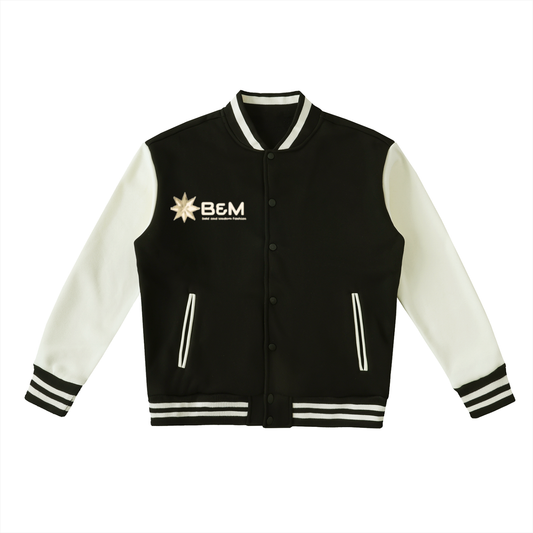 Two-Tone Fleeced Varsity Jacket
