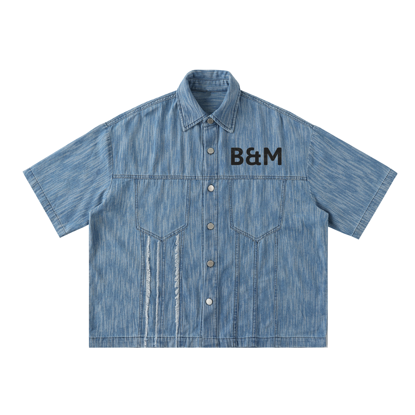 Distressed Wash Short-Sleeve Shirt