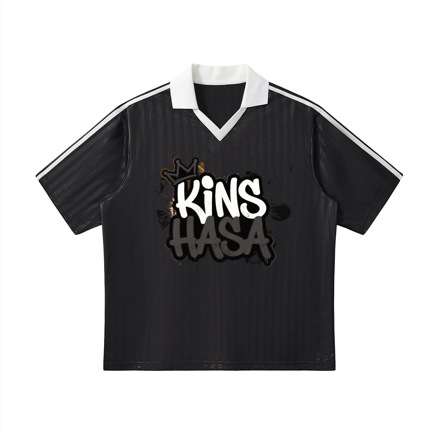 Contrast Collar Striped Soccer Jersey