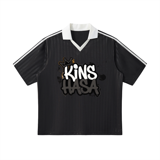 Contrast Collar Striped Soccer Jersey