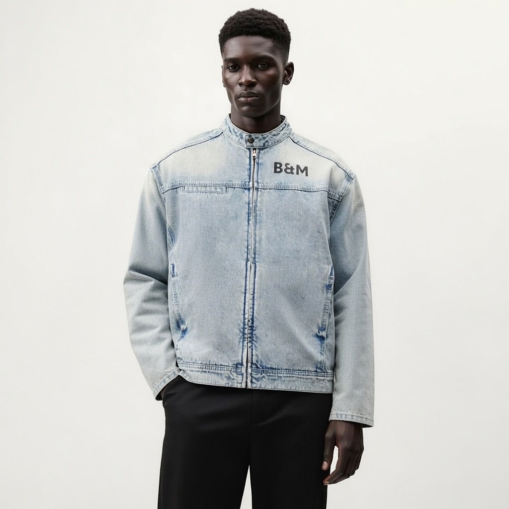 Vintage Blue Trucker Jean Jacket | Unisex Denim Outerwear