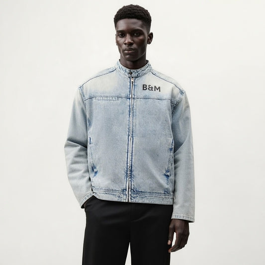 Vintage Blue Trucker Jean Jacket | Unisex Denim Outerwear