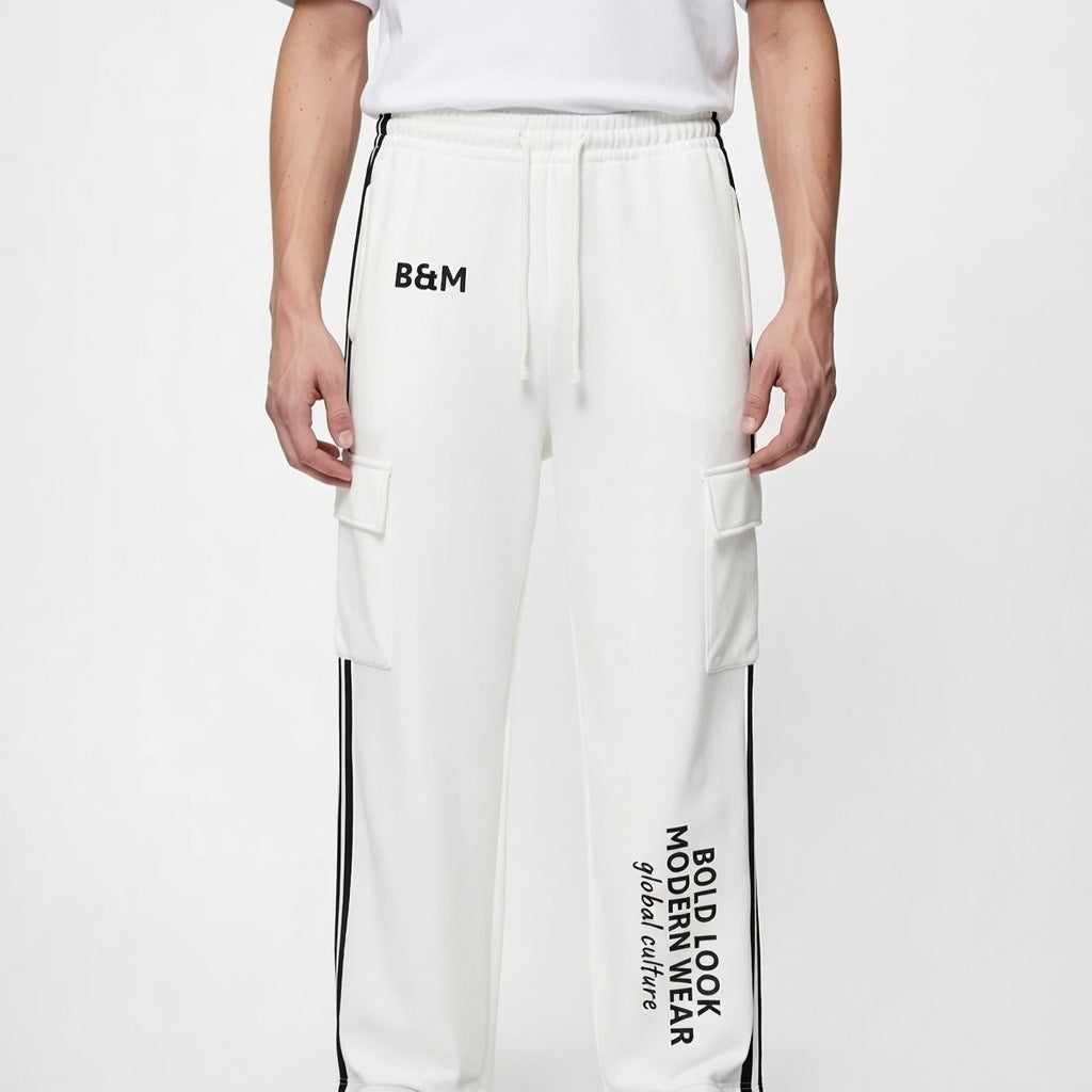 Unisex Side Stripe Straight-Leg Pants