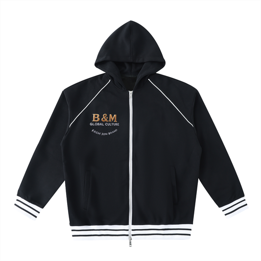 Brushed-interior zip-up hoodie