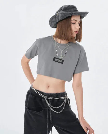 Women’s Cropped Cotton Tee – Soft, Pre-Shrunk, Vibrant Colors - B&M 