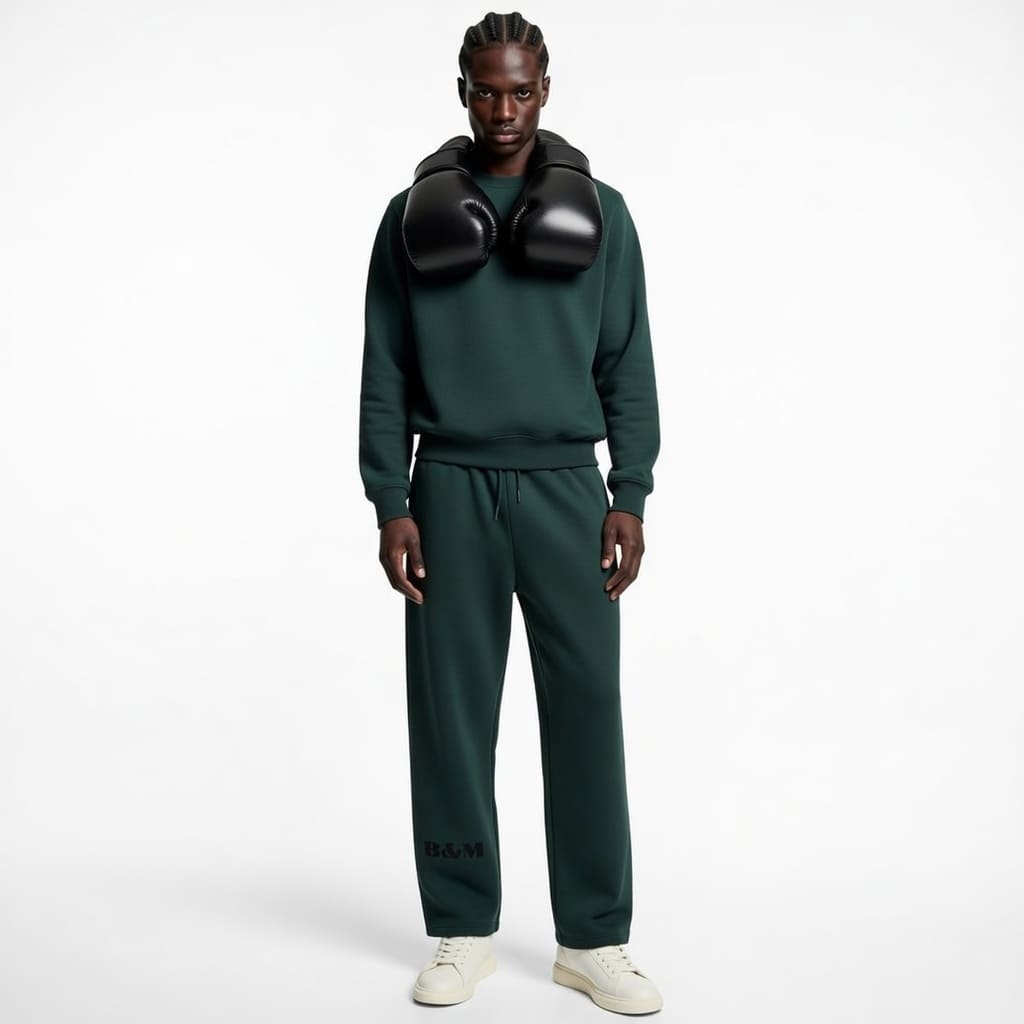 Solid Color Straight-Leg Sweatpants