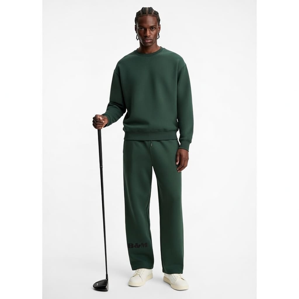 Solid Color Straight-Leg Sweatpants