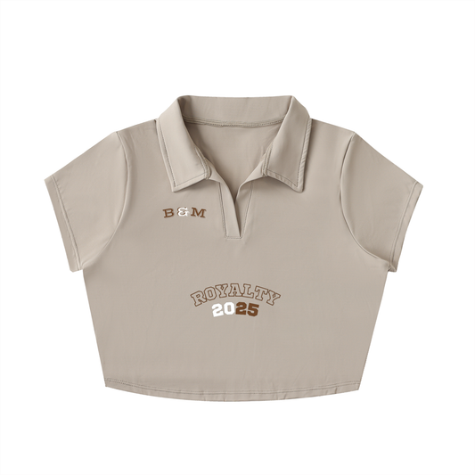 V-Neck Lapel Crop Top