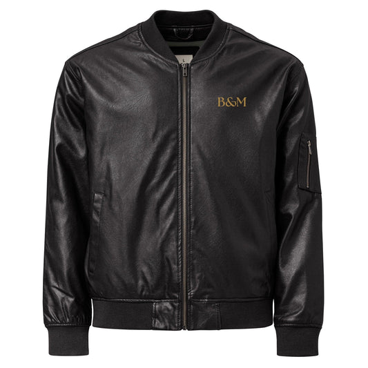Leather Bomber Jacket - B&M 