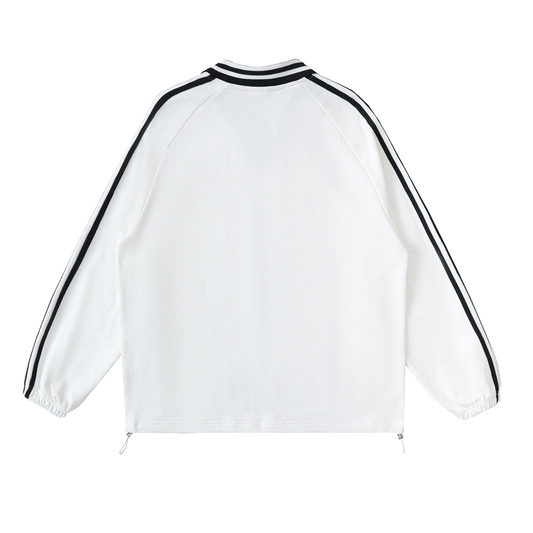 Unisex Pure Cotton Loose-Fit Long-Sleeve Raglan Polo