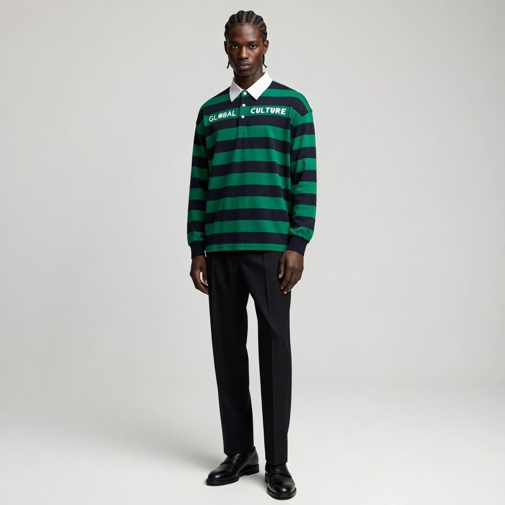 Color Block Stripe Polo Shirt