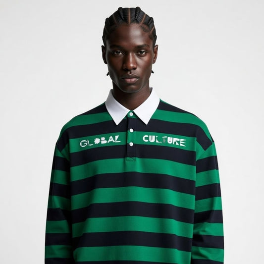 Color Block Stripe Polo Shirt