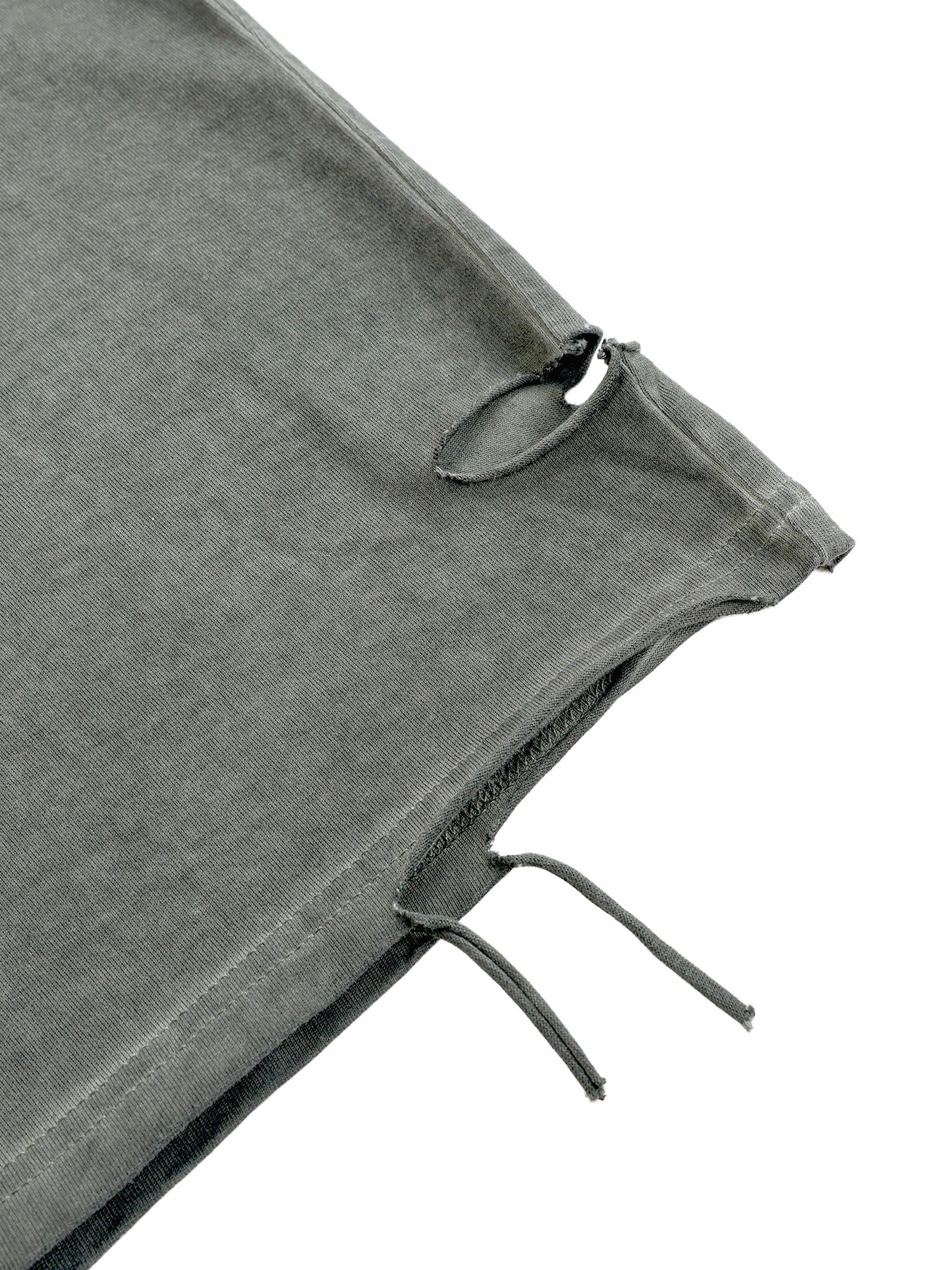 Gray fabric with drawstring on a white background