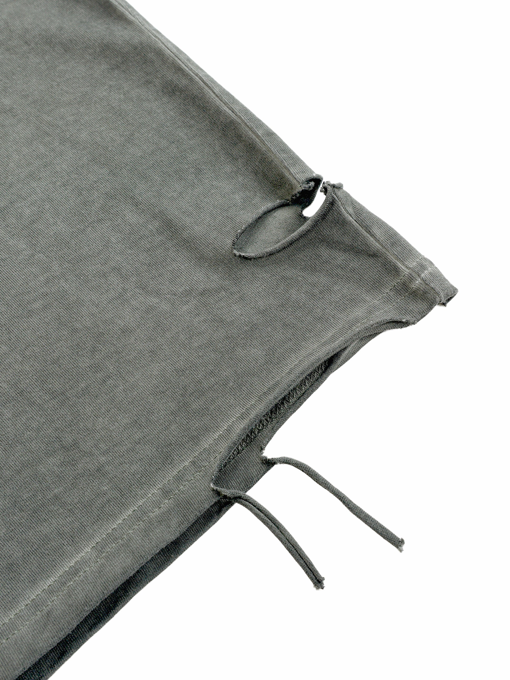 Gray fabric with drawstring on a white background