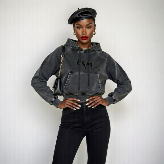 Hat and Beyond Women's  Crop Top Hoodie Pullover Sweatshirt Long Sleeve