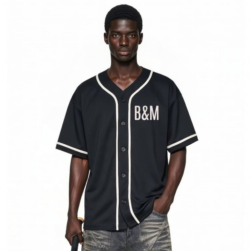 Unisex Bold & Modern Loose Button-Up Shirt – Cotton-Poly Blend, Short Sleeve