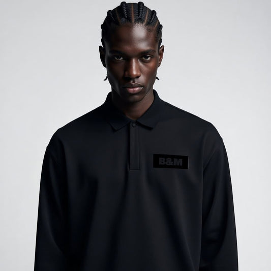 Men's Heavyweight Fleece Drop-Shoulder Polo