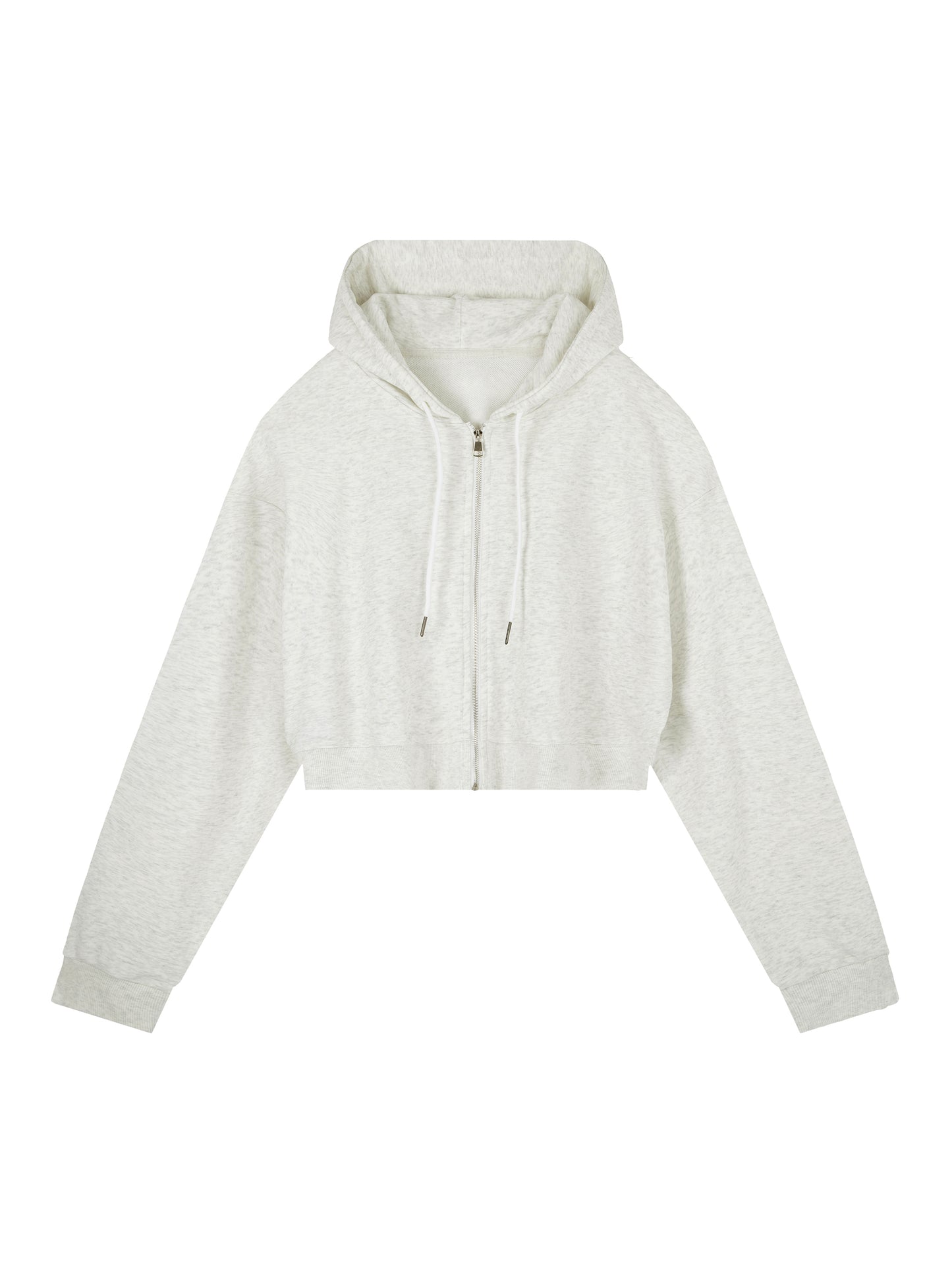 Essential Cropped Zip-Up Hoodie