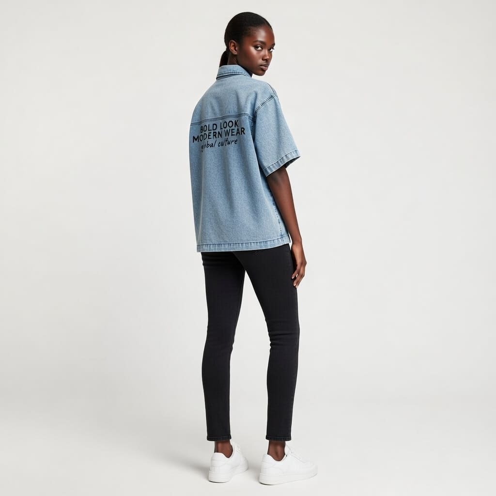 Distressed Wash Short-Sleeve Shirt