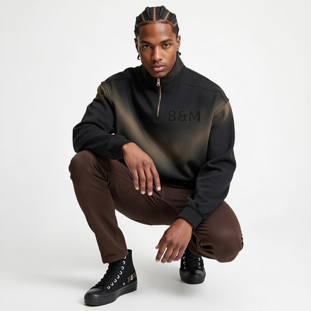 Men’s Black High-Top Canvas Sneakers – Classic Street Style