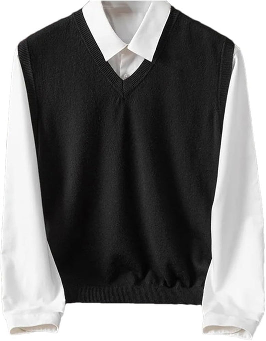 White Shirt with Sleeveless Sweater